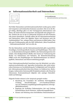 KPQM Handbuch - Kap. 21: Informationssicherheit und Datenschutz