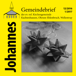 Gemeindebrief - Johannesgemeinde Kachtenhausen