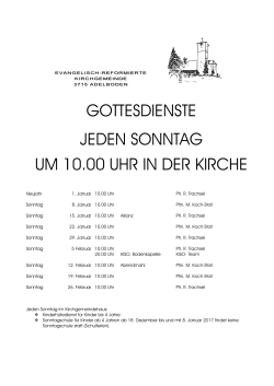 Gottesdienste 1/2017