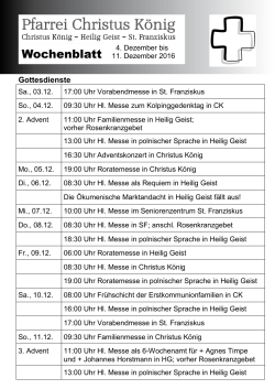 Gottesdienste - Christus K&ouml;nig