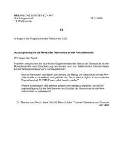 mündliche Anfrage der Fraktion der CDU