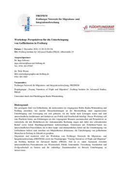 des Programms - Freiburg Institute for Advanced Studies
