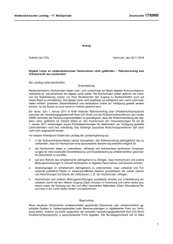 Drucksachen allgemein - Nieders&auml;chsischer Landtag