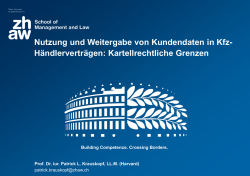 Nutzung und Weitergabe von Kundendaten in Kfz