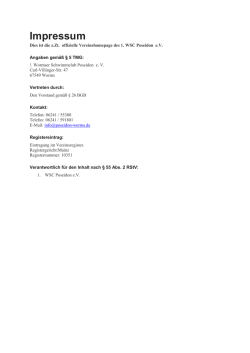 Impressum - 1. Wormser Schwimmclub Poseidon eV