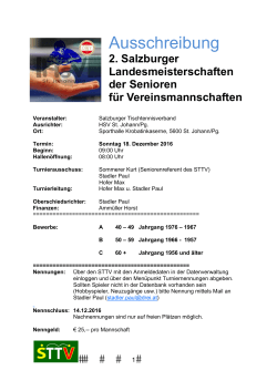 Ausschreibung - Salzburger Tischtennisverband