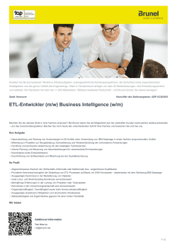ETL-Entwickler (m/w) Business Intelligence Job in Hannover