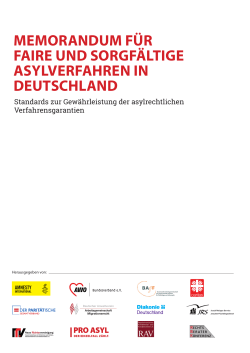 MeMoranduM für faire und sorgfältige asylverfahren in deutschland