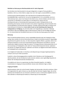 Informationen zur Betreuung von Abschlussarbeiten