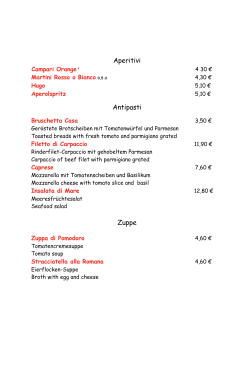 Speisekarte - Pizzeria Garmisch