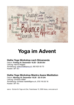 Adventsyoga - sarva - Schule für Yoga und Zen