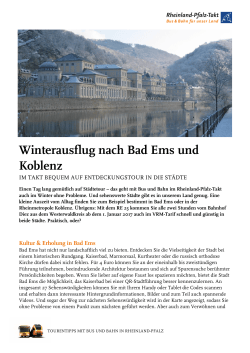 Winterausflug nach Bad Ems und Koblenz - zum Rheinland