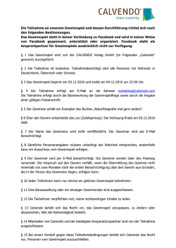 Die Teilnahme an unserem Gewinnspiel und dessen