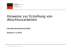 Hinweise zur Erstellung von Abschlussarbeiten