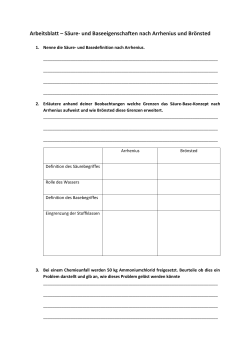 Arbeitsblatt – Säure- und Baseeigenschaften nach Arrhenius und