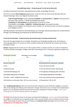 Informationen zu den Visa - Landschulheim Schloss Ising