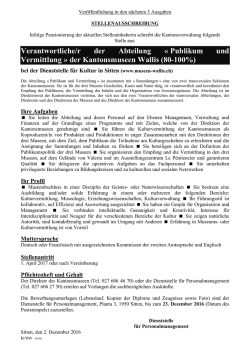 Publikum und Vermittlung &raquo; der Kantonsmuseen Wallis