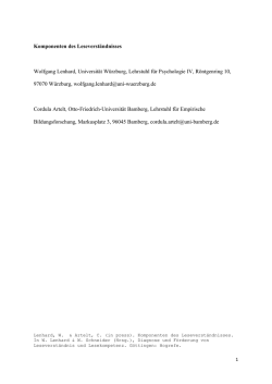 Komponenten des Leseverst&auml;ndnisses (PDF Available)