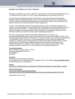 Disruption und Tradition: Auf-, Durch-, Umbruch?