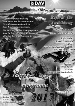 Jahresprogramms - Deutscher Alpenverein DAV
