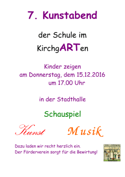 Flyer 7. Kunstabend - Schule im Kirchgarten