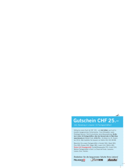 Gutschein CHF 25. - Sprechstunde Doktor Stutz