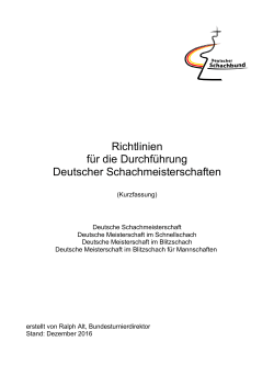 Richtlinien für die Durchführung Deutscher Schachmeisterschaften