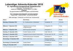 Lebendiger Advents-Kalender 2016