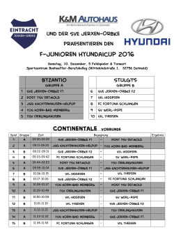 Spielplan F-Junioren HyundaiCup 2016
