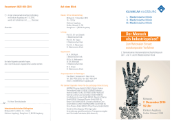 Programm / Anmeldung - am Klinikum Augsburg