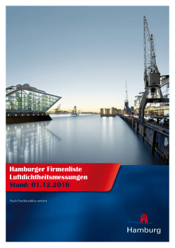 Hamburger Firmenliste Luftdichtheitsmessungen Stand: 01.12.2016