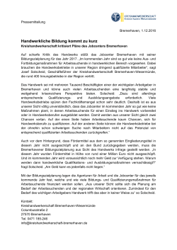 zu unserer Pressemitteilung - Kreishandwerkerschaft Bremerhaven