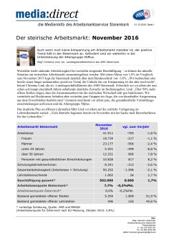 Der steirische Arbeitsmarkt: November 2016