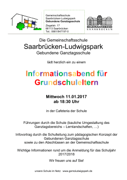 Infoabend für Grundschuleltern - Gemeinschaftsschule Saarbrücken