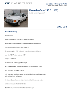 Mercedes-Benz 250 D (1987) 5.990 EUR