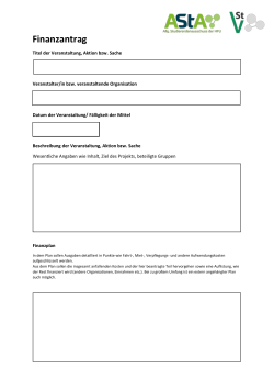 Finanzantrag - VSt Furtwangen