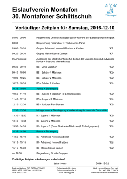 Zeitplan Montafoner Schlittschuh
