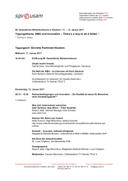 Tagungsprogramm - Schweizerischer Gewerbeverband sgv