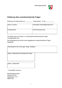 Erkl&auml;rung &uuml;ber erwerbsmindernde Folgen