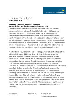 Pressemitteilung - Landeshauptstadt Schwerin
