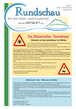 Die &bdquo;Winterreifen - Verordnung&ldquo; - Verbandsgemeinde Lauterecken