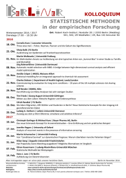 Programm Wintersemester 2016/2017