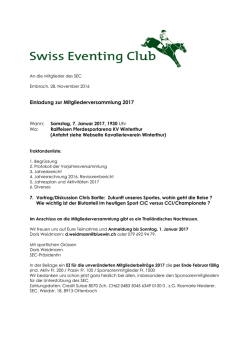Einladung zur Mitgliederversammlung 2017