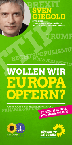 Die Grünen | EFA Bündnis 90/Die Grünen Kreisverband Passau-Land