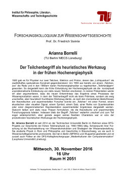 Arianna Borrelli Der Teilchenbegriff als heuristisches Werkzeug in