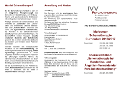 Flyer "Marburger Schematherapie Curriculum 2016"