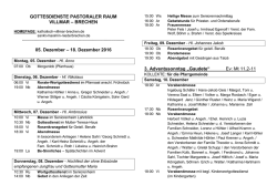GOTTESDIENSTE PASTORALER RAUM VILLMAR