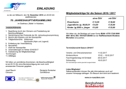 Einladung JHV 2016
