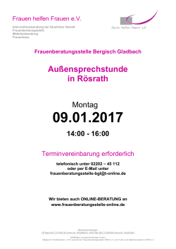 Frauenberatungsstelle Bergisch Gladbach Außensprechstunde in