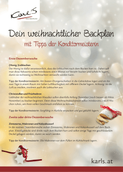 Dein weihnachtlicher Backplan
